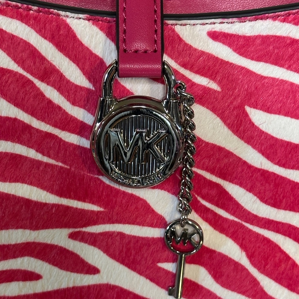 NWT - Michael Kors Lyra Small Zebra Print Calf Hair Pochette. Retail $448.00 - Picture 3 of 5